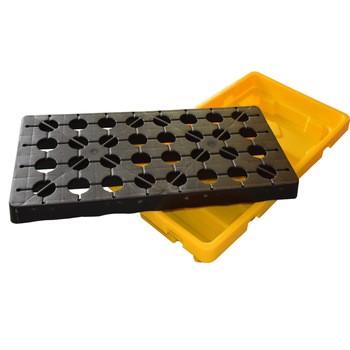 chemical spill pallet for drums storage, 4 drum steel spill containment pallet made in PE materials