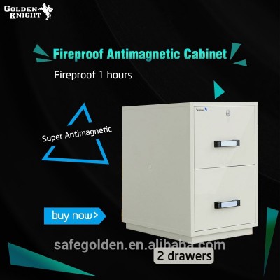 2 drawers antimagnetic fire resistant safe cabinet, 1hour Fire Resistant Filing Cabinet with digital lock